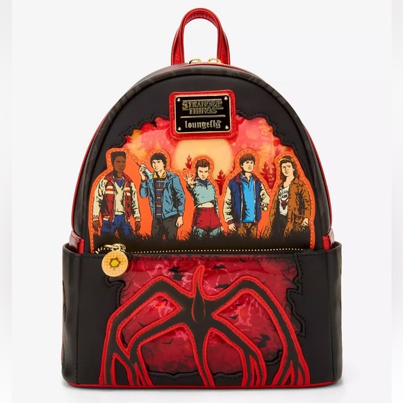 Loungefly Stranger Things Group Portrait Light-Up Mini Backpack & Wallet - Picture 2 of 16